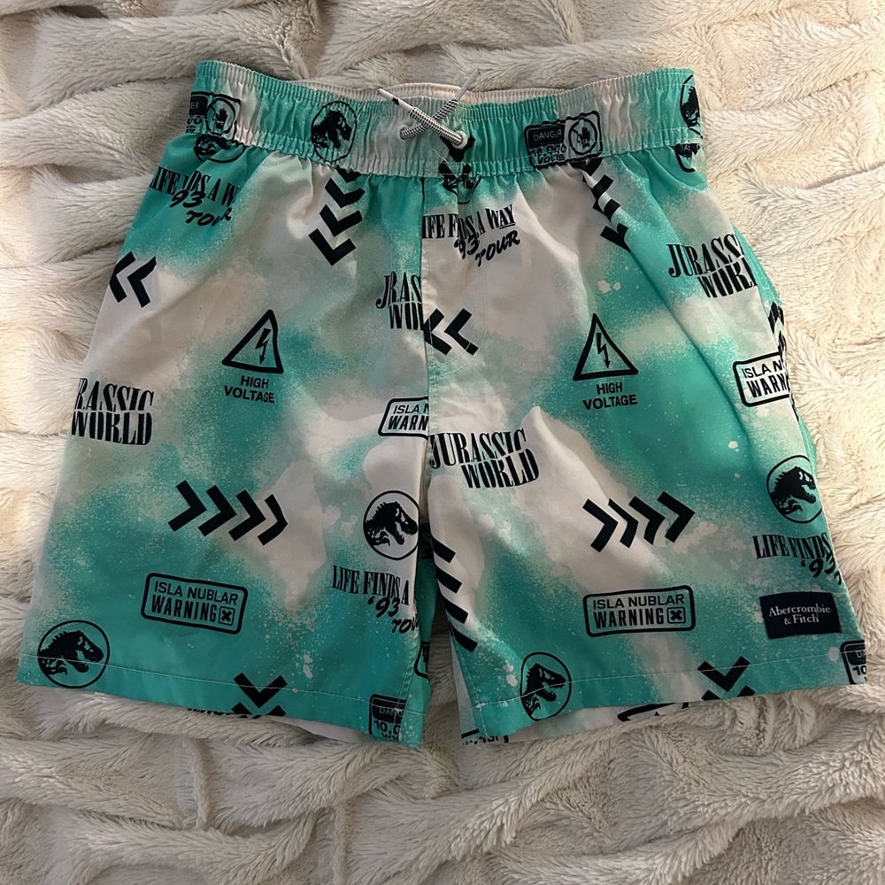 Abercrombie Kids Green Geometric Shorts
